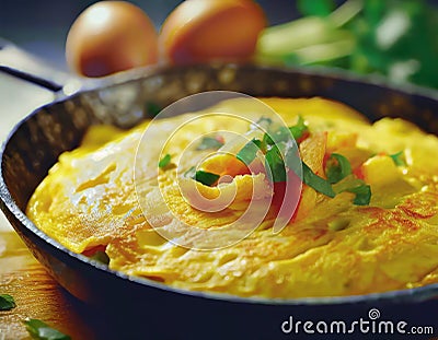 Thai Omelette, Cinematic shot Stock Photo