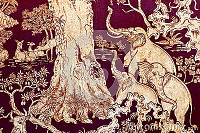 Thai painting art Stock Photo