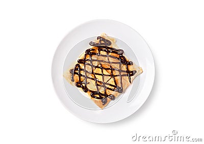 Thai pancake roti with chocolate topping Stock Photo