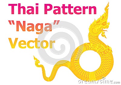 Thai pattern naga details vector Vector Illustration