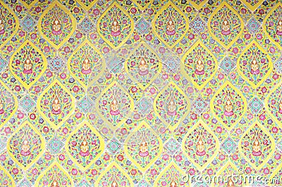 Thai pattern wall Stock Photo