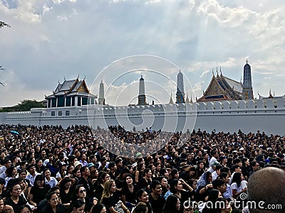 Thai people mourn for King Bhumibol Editorial Stock Photo