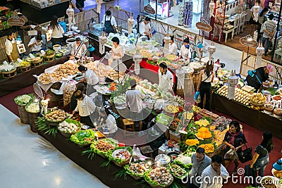 Thai people travel and shopping food at supermarket Editorial Stock Photo