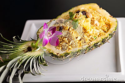 Thai Pineapple Fried Rice Stock Photo