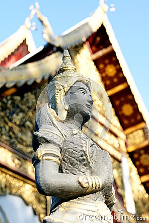 Thai Prayer Statue Stock Photo