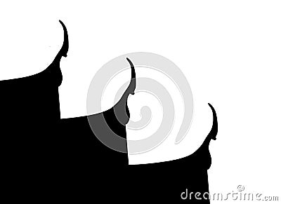 Thai roof silhouette Cartoon Illustration