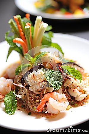 Thai salad noodle Stock Photo