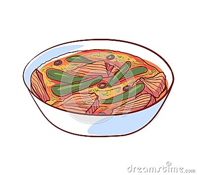 Thai soup with meat isolated vector icon Vector Illustration