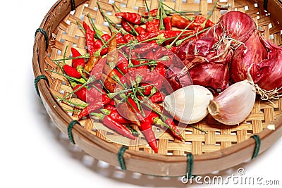 Thai Spice on Basket Stock Photo