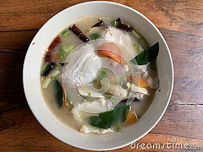 Thai spicy Freshwater Fish soups Stock Photo