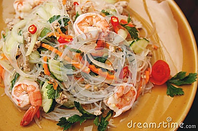 Thai spicy seafood salad Stock Photo