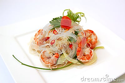 Thai spicy seafood salad Stock Photo