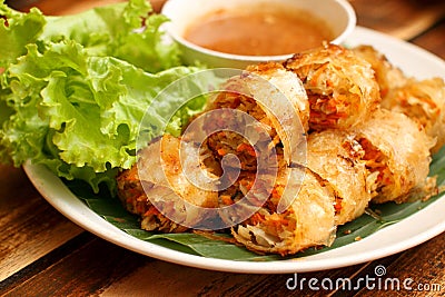 Thai Spring Roll Stock Photo