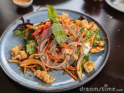 Thai squid salad tangy lunch Stock Photo