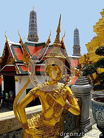 Thai statue in temple Stock Photo