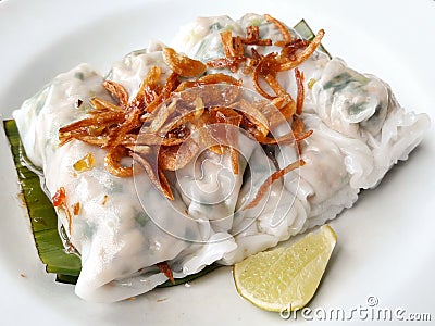 Thai steamed rice-skin dumplings Stock Photo