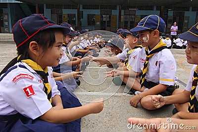 Thai student scout camp Editorial Stock Photo