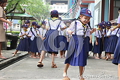 Thai student scout camp Editorial Stock Photo