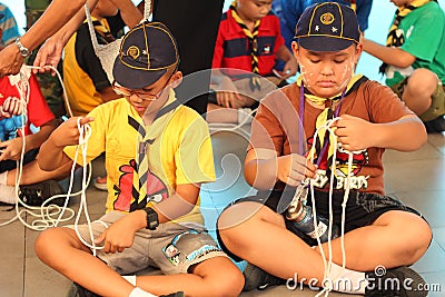 Thai student scout camp Editorial Stock Photo