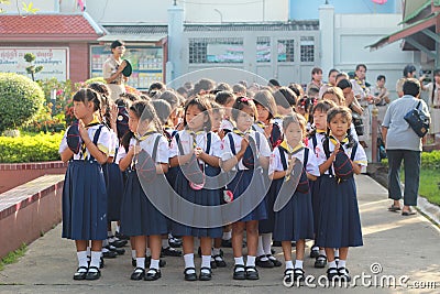 Thai student scouts camp Editorial Stock Photo