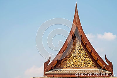 Thai style architecture roof and sky Stock Photo