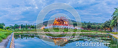 thai style building in Royal Flora temple . Stock Photo