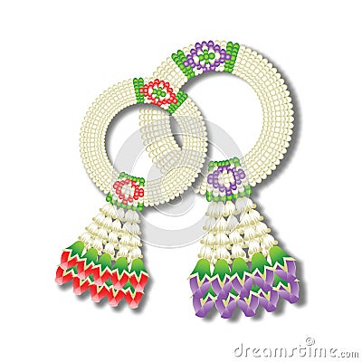 Thai style flower garland,a respect object indication to older p Vector Illustration