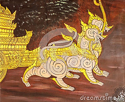Thai style painting art Stock Photo