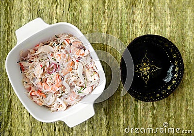Thai style seafood salad Stock Photo