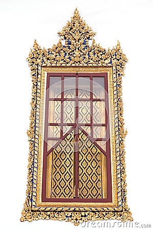 Thai style window Stock Photo