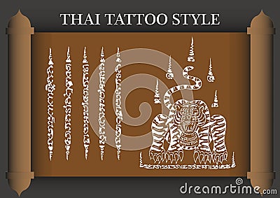 Thai Tattoo Ancient style. Vector Illustration