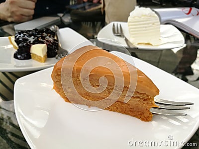 Thai tea cake Stock Photo