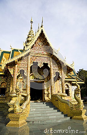 Thai temple Lanna style Stock Photo
