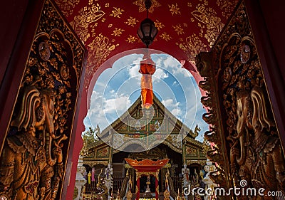 Thai temple lanna Stock Photo