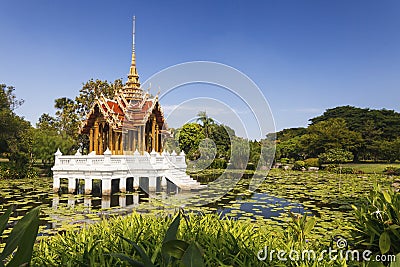 Thai temple on the water Stock Photo