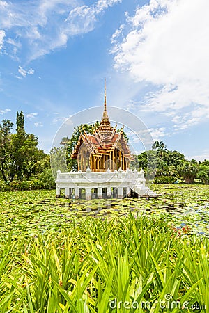 Thai temple on the water Stock Photo