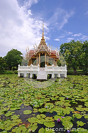 Thai temple on the water Stock Photo