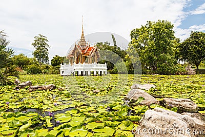 Thai temple on the water Stock Photo