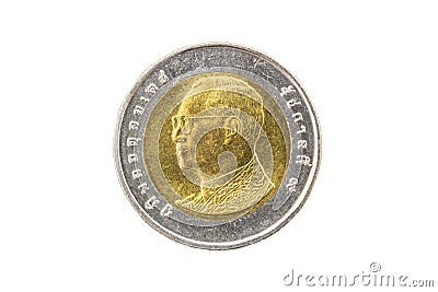 Thai ten baht coin Stock Photo