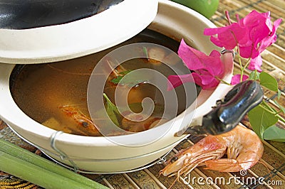 Thai Tom Yum soup Stock Photo