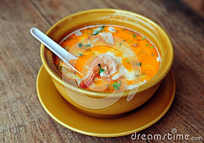 Thai Tom Yum Soup Stock Photo