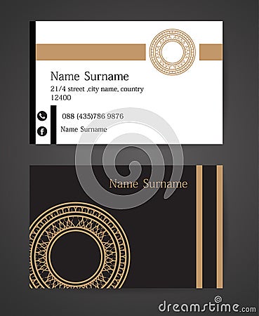 thai tradition Creative and Clean Business Card Template Vector Illustration