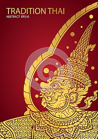 Thai tradition Giant characters of Ramayana Vector Illustration