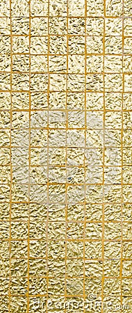 Thai tradition gold color of wall for text and background Stock Photo