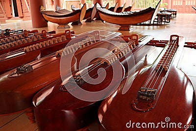 Thai Traditional Stringed Music Instrument Stock Photo