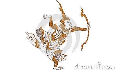 Thai traditional tattoo, Thai traditional painting vector Vector Illustration