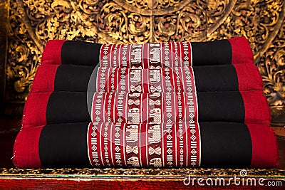 Thai triangular pillow Stock Photo