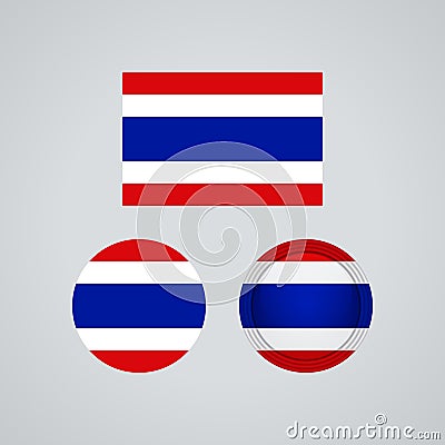 Thai trio flags, illustration Vector Illustration