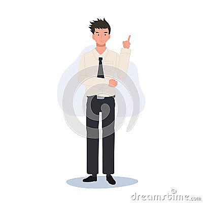 Thai University Student Pointing for Presentation Vector Illustration