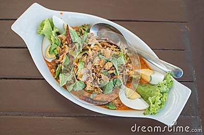 Thai Wing Bean Salad delicious thai food Stock Photo
